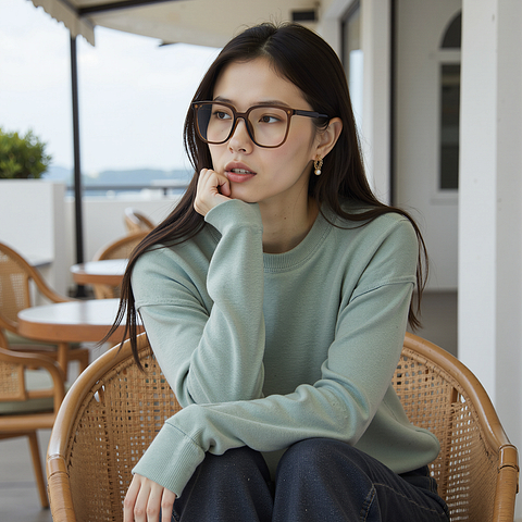 Lenskart Air Light Brown Full Rim Square right side