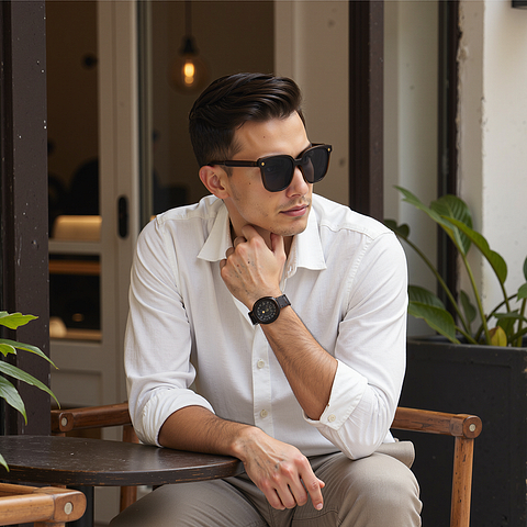 Lenskart Air Light Brown Full Rim Square left side