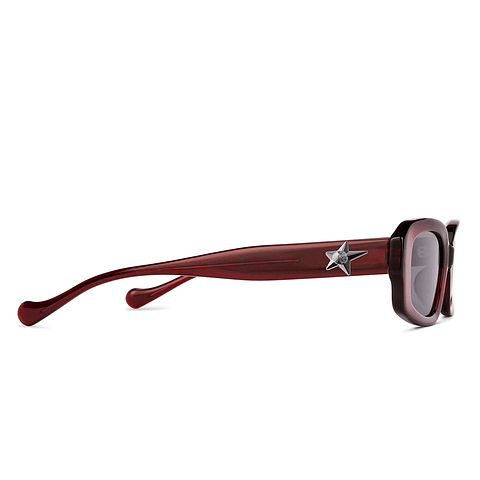 Lenskart Red Transparent Full Rim Rectangle left side