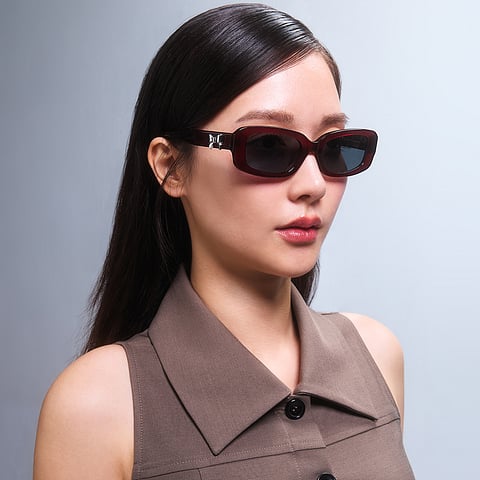 Lenskart Red Transparent Full Rim Rectangle right side