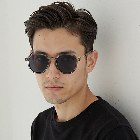 Lenskart Air Rose Gold Full Rim Geometric right side