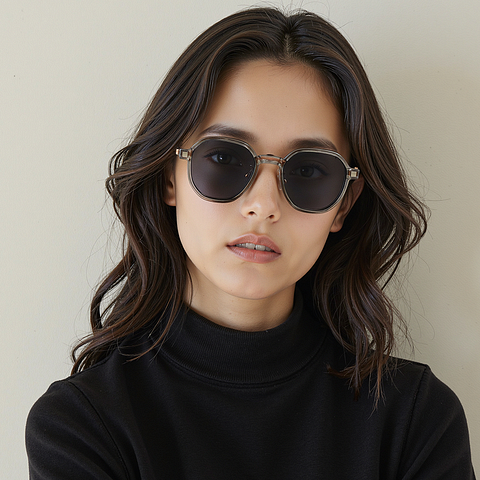 Lenskart Air Rose Gold Full Rim Geometric left side