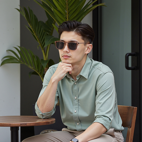 Lenskart Air Rose Gold Full Rim Square right side