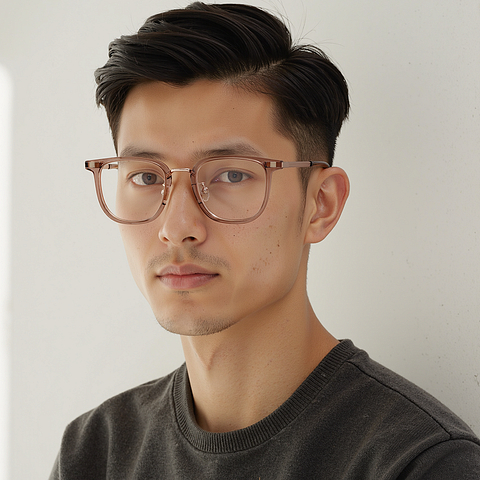 Lenskart Air Rose Gold Full Rim Square left side