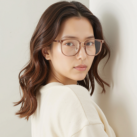 Lenskart Air Rose Gold Full Rim Square left side
