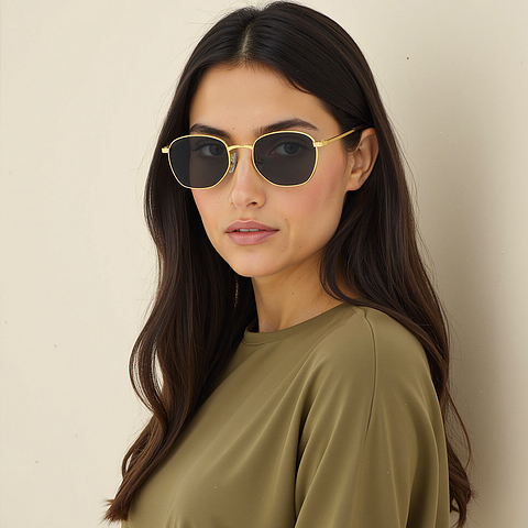 Lenskart Shiny Gold Full Rim Square left side