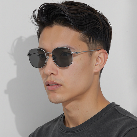 Lenskart Silver Full Rim Square left side
