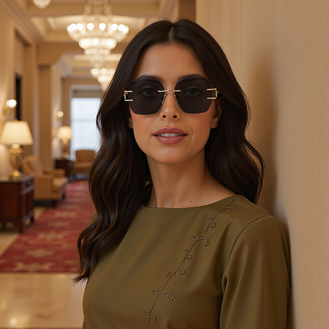 لينسكارت فضي بدون حافة هندسي right side