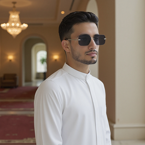 لينسكارت فضي بدون حافة المستطيل left side
