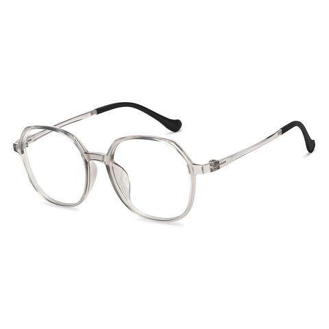 Lenskart Air Gray Transparent Full Rim Geometric left side