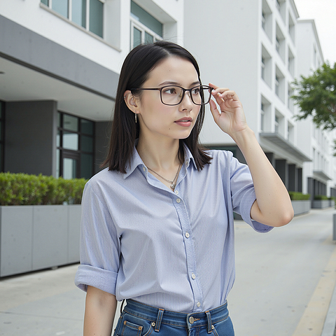 Lenskart Air Online Gray Transparent Full Rim Rectangle right side