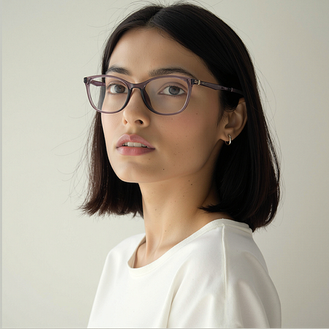 Lenskart Air Gray Transparent Full Rim Cat Eye right side Lenskart Air Gray Transparent Full Rim Cat Eye right side