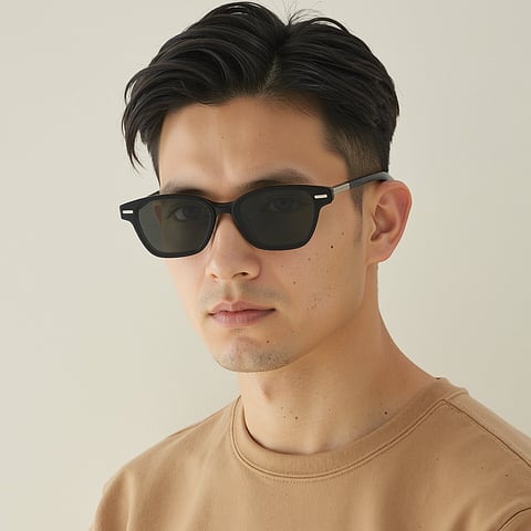 Lenskart STUDIO Gray Transparent Full Rim Cat Eye left side