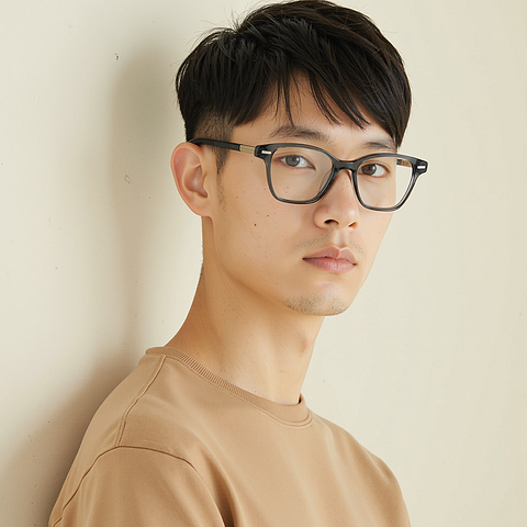 Lenskart STUDIO Gray Transparent Full Rim Cat Eye right side