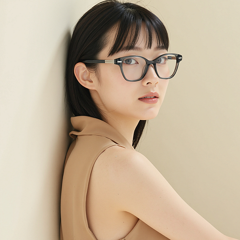 Lenskart STUDIO Gray Transparent Full Rim Cat Eye right side