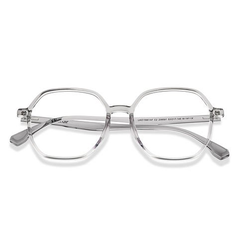 Lenskart Air Gray Transparent Full Rim Geometric left side