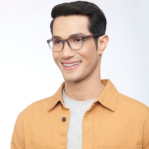 Lenskart Air Online Gray Transparent Full Rim Square right side