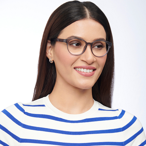 Lenskart Air Online Gray Transparent Full Rim Square left side