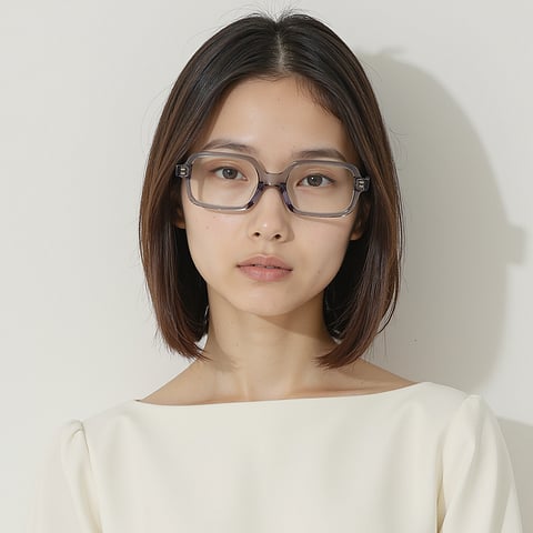 Lenskart Gray Transparent Full Rim Rectangle left side
