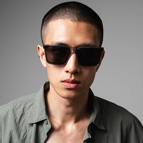 Lenskart Gray Transparent Full Rim Square left side