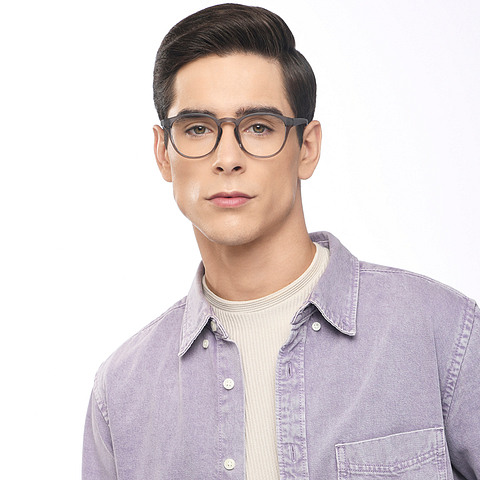 Lenskart Air Online Gray Transparent Full Rim Round right side