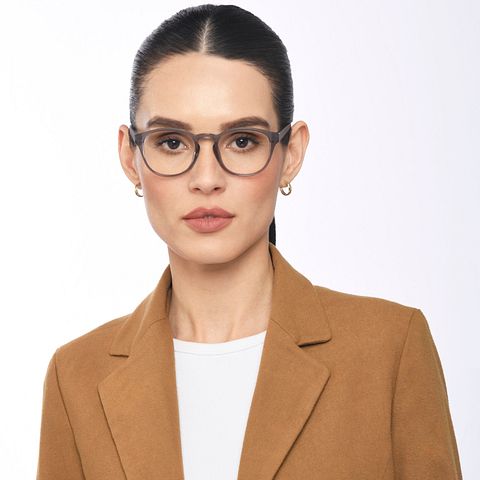 Lenskart Air Online Gray Transparent Full Rim Round right side