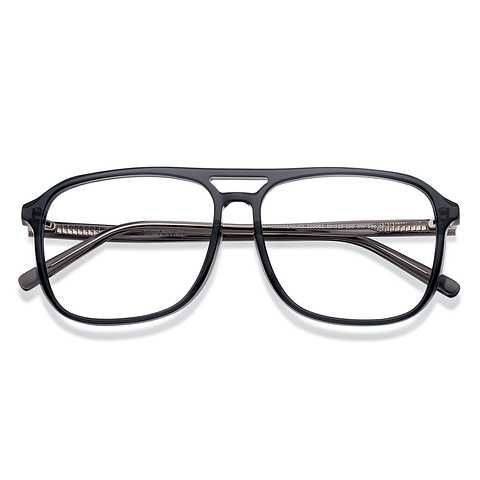 Lenskart Gray Transparent Full Rim Aviator left side