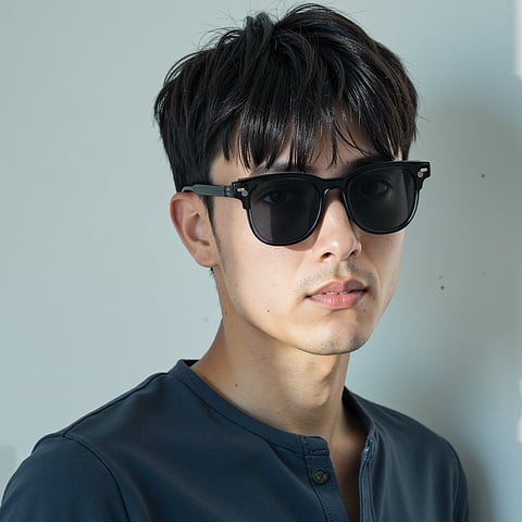 Lenskart Air Gray Transparent Full Rim Square left side