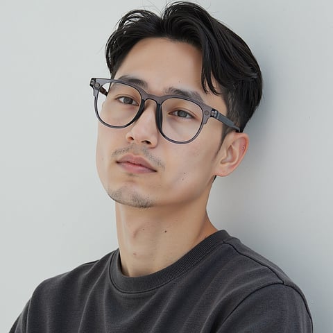 Lenskart Air Gray Transparent Full Rim Square right side