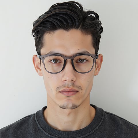 Lenskart Air Gray Transparent Full Rim Square left side