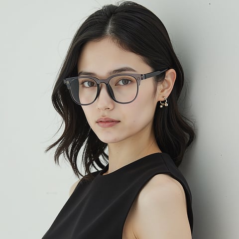 Lenskart Air Gray Transparent Full Rim Square left side