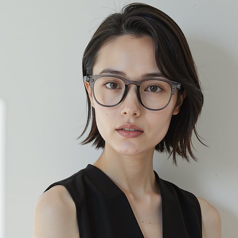 Lenskart Air Gray Transparent Full Rim Square right side