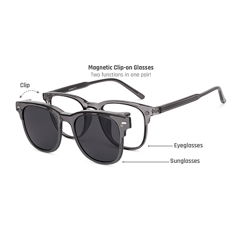 Lenskart Air Gray Transparent Full Rim Square left side
