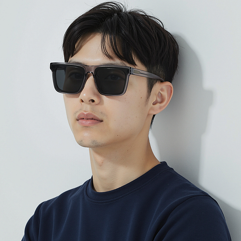 Lenskart Gray Transparent Full Rim Square left side