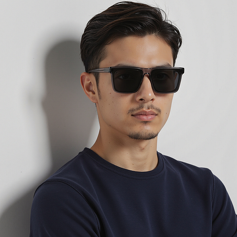 Lenskart Gray Transparent Full Rim Square right side