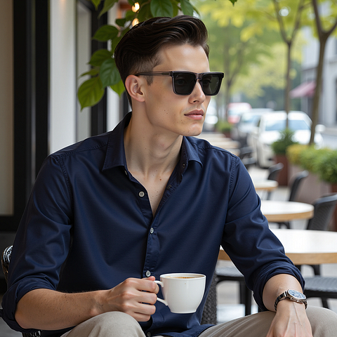 Lenskart Gray Transparent Full Rim Square left side