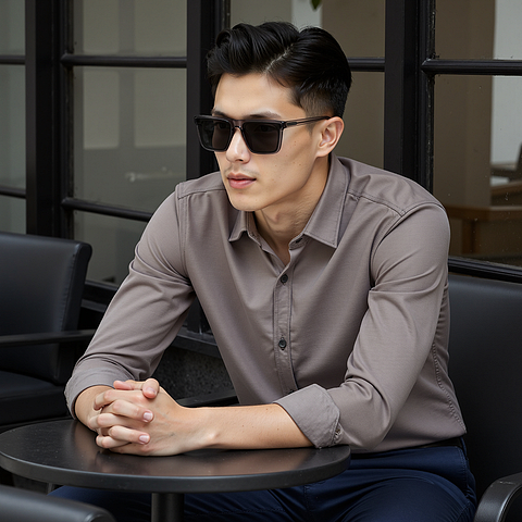 Lenskart Gray Transparent Full Rim Square right side