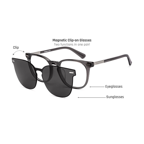 Lenskart STUDIO Gray Transparent Full Rim Square left side