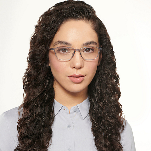 Lenskart Air Online Gray Transparent Full Rim Rectangle left side