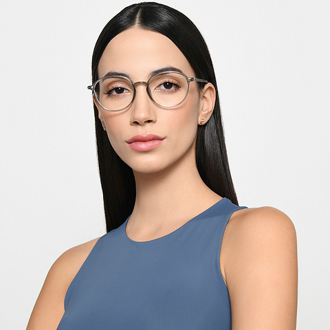 Lenskart Air Online Gray Transparent Full Rim Round right side