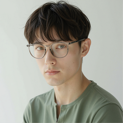 Lenskart Air Gray Transparent Full Rim Round right side