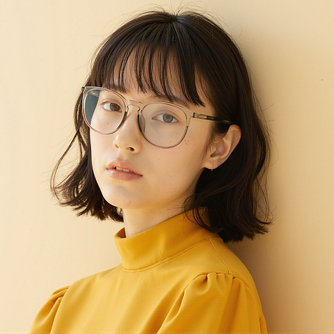 Lenskart Air Gray Transparent Full Rim Round right side