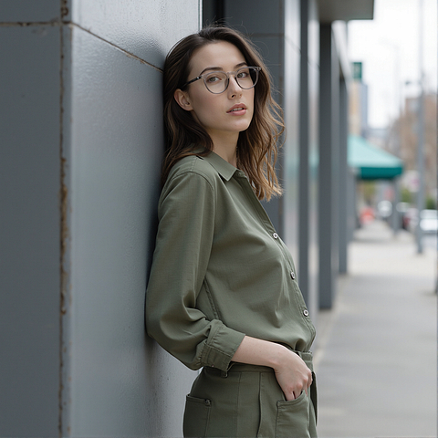 Lenskart Air Gray Transparent Full Rim Round right side