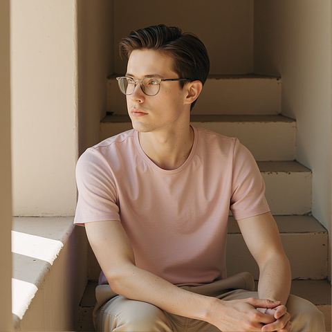 Lenskart Air Gray Transparent Full Rim Round left side