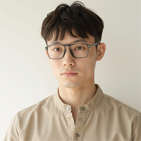 Lenskart Air Gray Transparent Full Rim Square left side