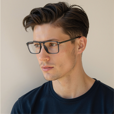 Lenskart Air Gray Transparent Full Rim Square right side