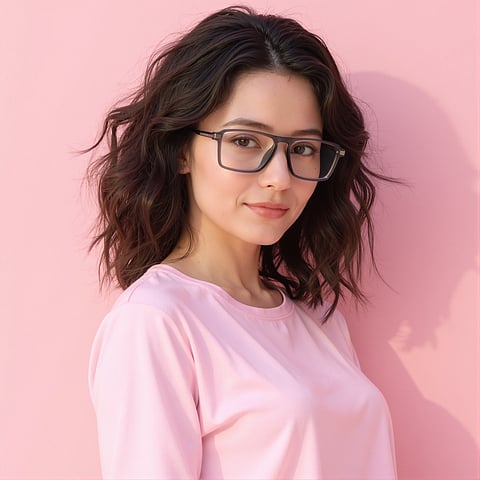 Lenskart Air Gray Transparent Full Rim Square left side