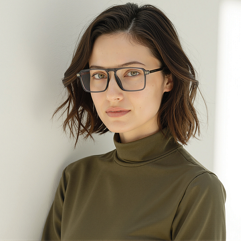 Lenskart Air Gray Transparent Full Rim Square right side