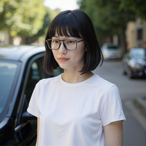 Lenskart Air Gray Transparent Full Rim Square right side