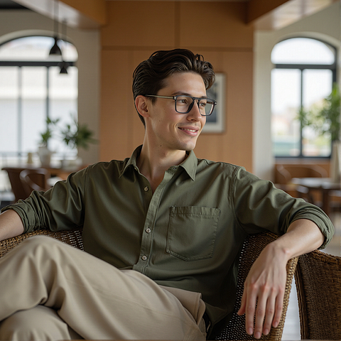 Lenskart Air Gray Transparent Full Rim Square left side